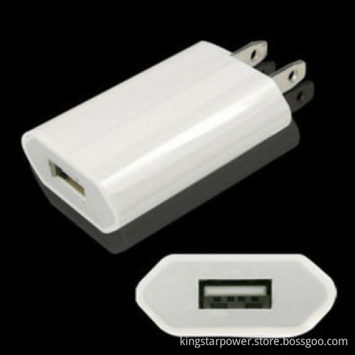 White USB Home Wall Charger for iPhone, iPad, iPod, 5V 1.0Ah Output, US/EU/AU Plug